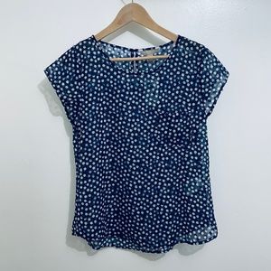 BANANA REPUBLIC Top Semi-sheer Polka Dot Shirt